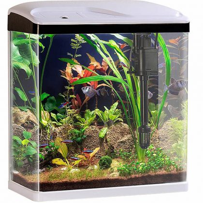 Sweetypet Nano-Aquarium Komplett-Set mit LED-Beleuchtung, Pumpe und Filter, 25 l