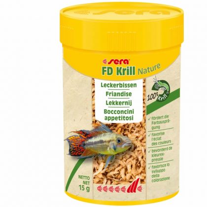 sera FD Krill Nature – Fischfutter für kräftige Farben, 250 ml