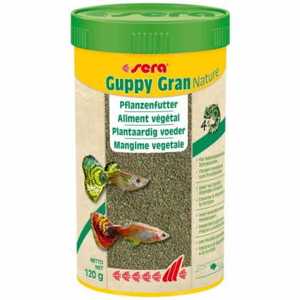 sera Guppy Gran Nature – Granulatfutter für Pflanzenfresser 100ml/250ml