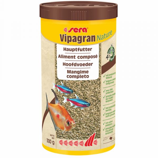 sera Vipagran Nature, Zierfisch-Hauptfutter aus Softgranulat mit 4 % Insektenmehl