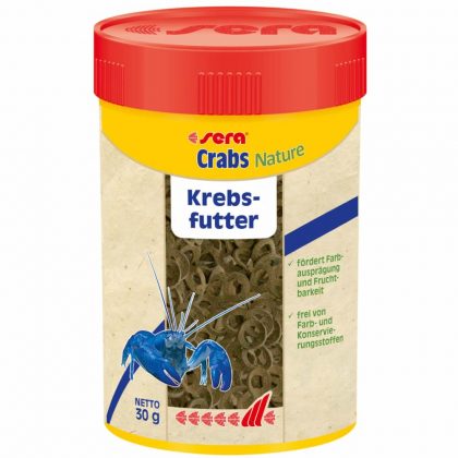 sera Crabs Nature – Hauptfutter aus sinkenden Loops, Krebsfutter, Axolotl & Froschfutter, 100ml
