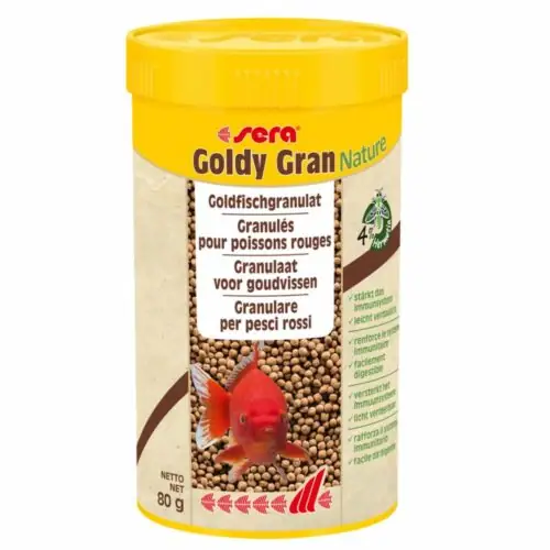 sera Goldy Gran Nature - Granulatfutter für größere Goldfische, 50ml/100ml/250ml/