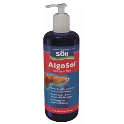 Söll AlgoSol, 500 ml – hocheffektives Algenmittel mit Lichtfilter gegen Grünalgen Bartalgen Pinselalgen Blaualgen